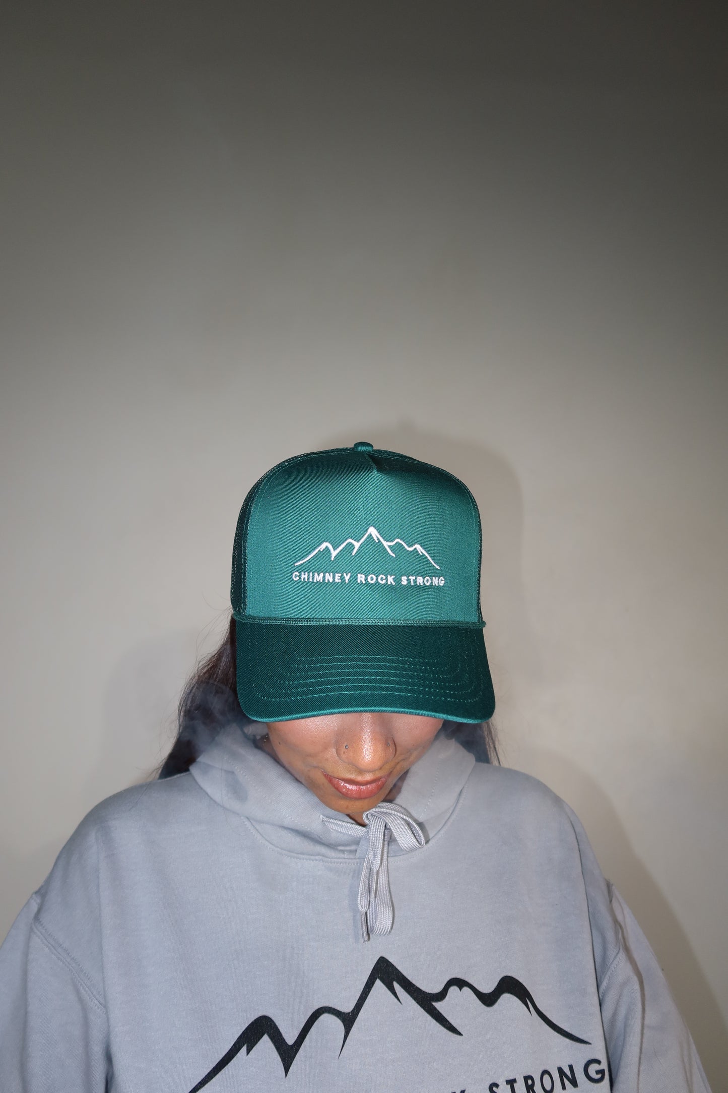Chimney Rock Strong  Forest Green Trucker Hat Unisex