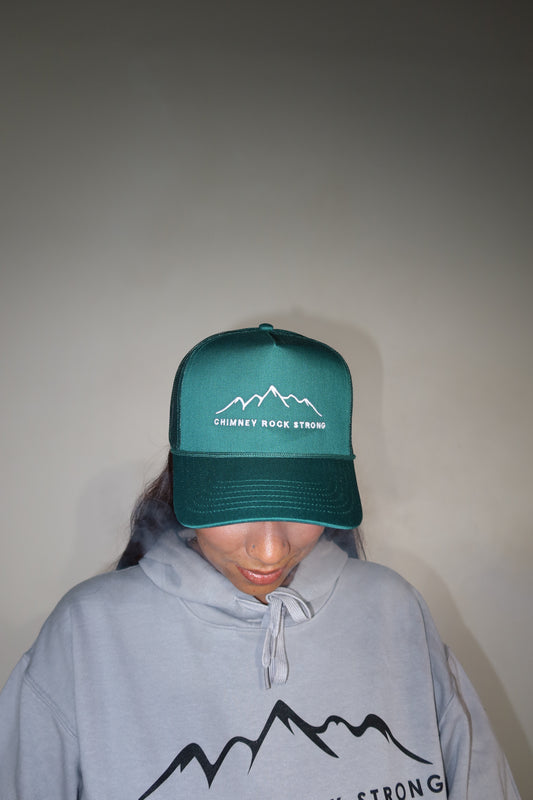 Chimney Rock Strong  Forest Green Trucker Hat Unisex