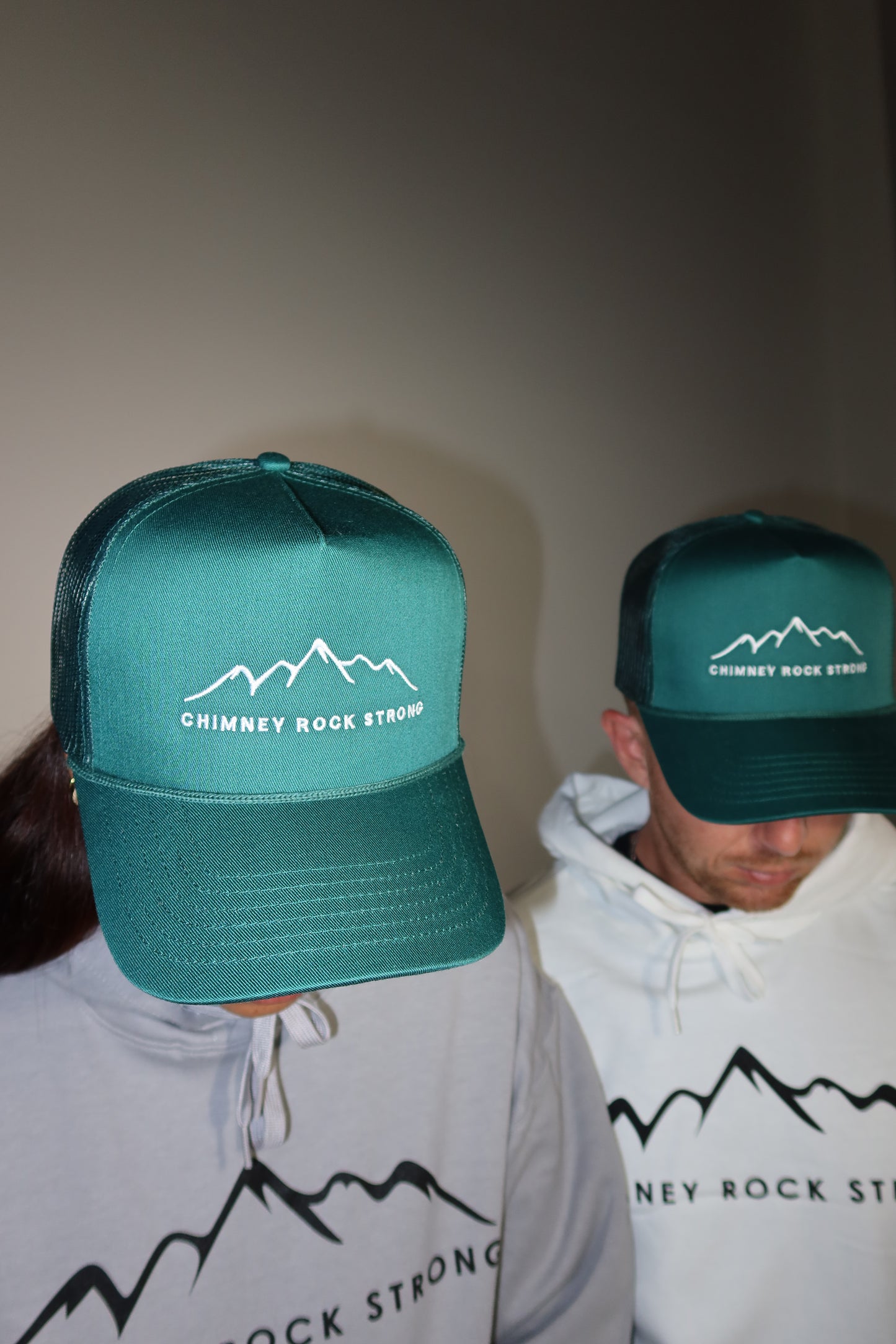 Chimney Rock Strong  Forest Green Trucker Hat Unisex
