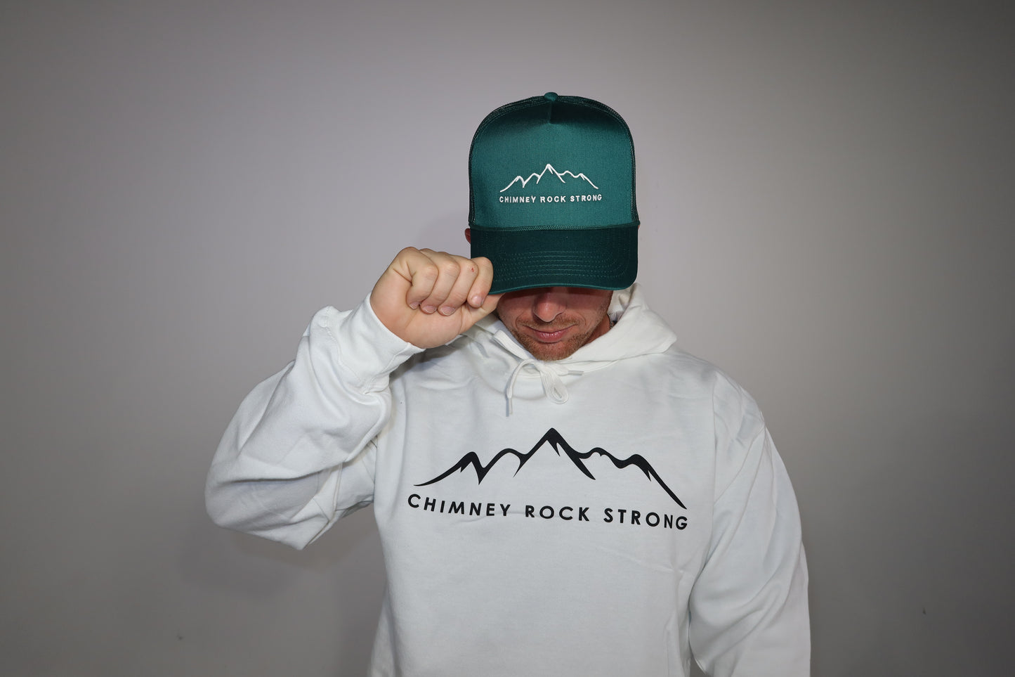 Chimney Rock Strong  Forest Green Trucker Hat Unisex
